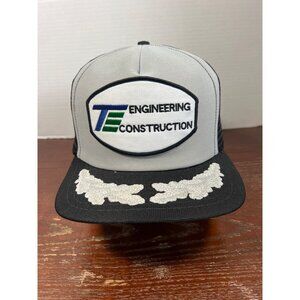 Vintage TE Engineering Construction Patch Snapback Trucker Hat X3